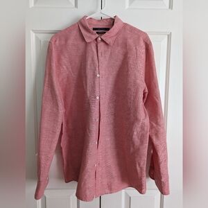 Men's Perry Ellis linen blend shirt, Size Large
